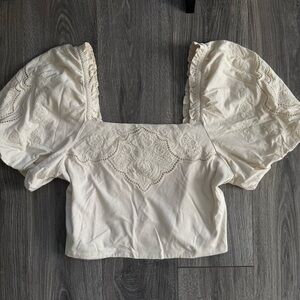 Express Elegant Cream Puff Sleeve Top